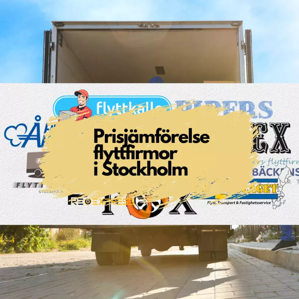 prisjämförelse flyttföretag i stockholm med olika flyttföretags loggor