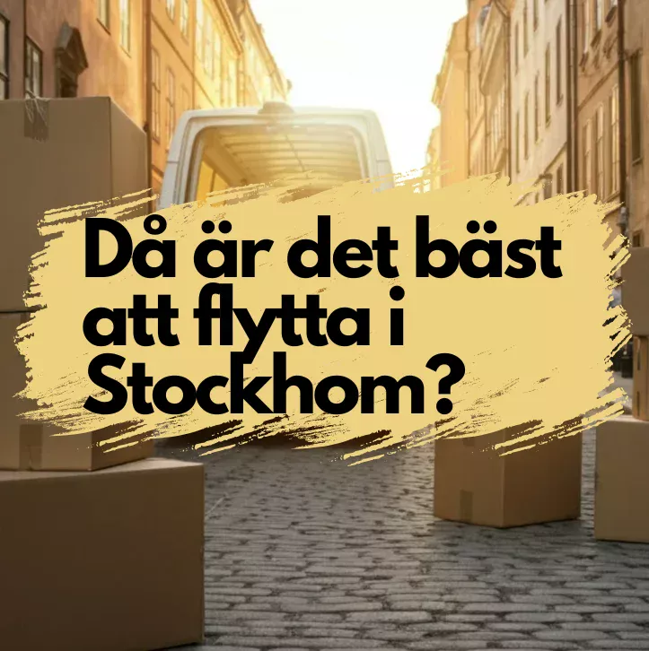 Bild på stockholms-gata med texten "Då är det bäst att flytta i Stockholm"