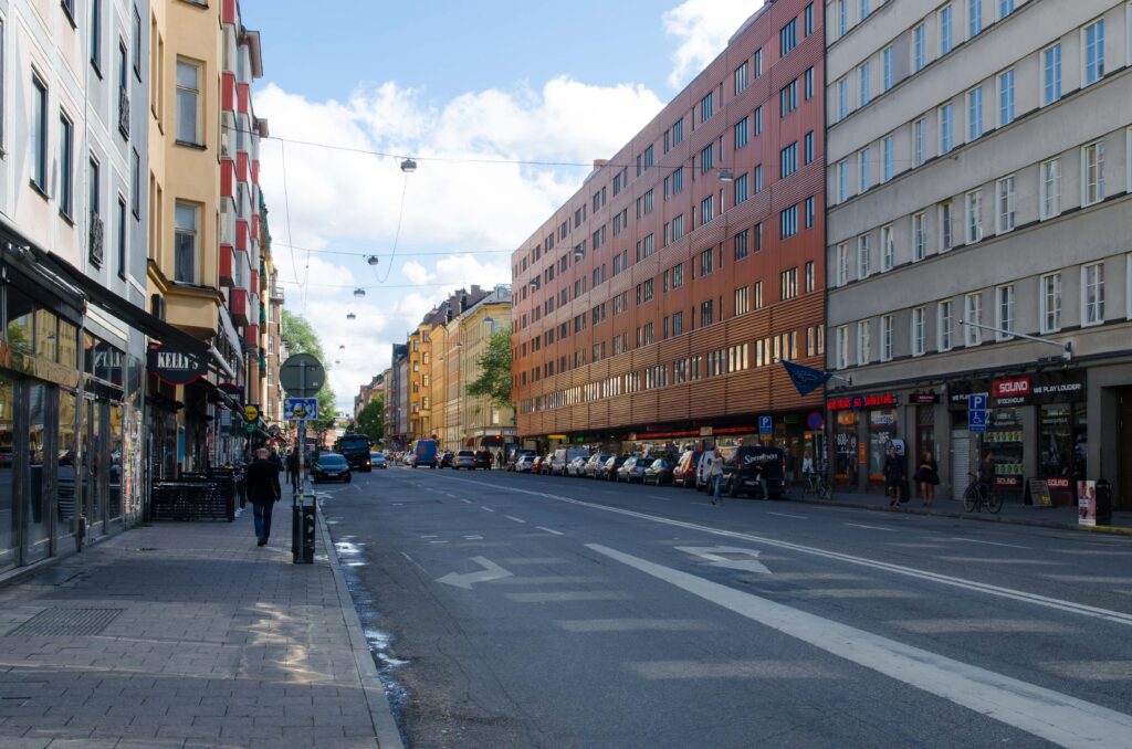 Flyttfirma på Södermalm vid Folkungagatan i Stockholm